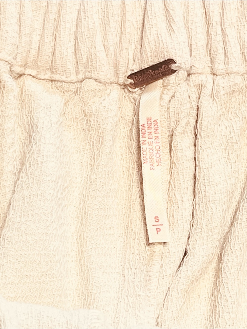 FREE PEOPLE Wide Leg Ivory Kayden Barrel Pants Small Drawstring rope harem crop - Picture 10 of 16